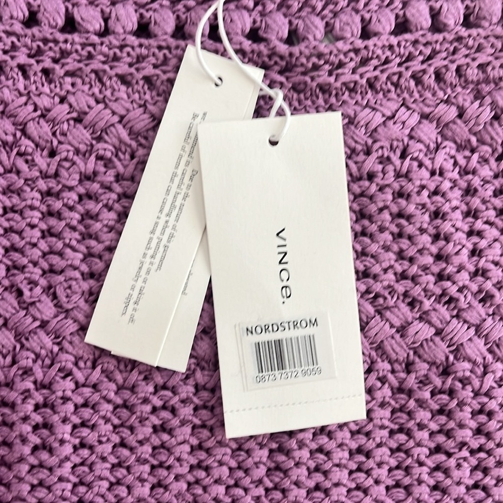 Vince Cotton Crochet Knit Camisole Square Neck Tank Sweater Size M - Picture 7 of 13
